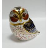 Royal Crown Derby Tawny Owl: boxed with cert and gold stopper