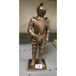 Bronzed metal figure of Knight in Armour: