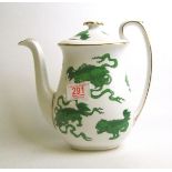 A Wedgwood Chinese Tigers pattern coffee pot: