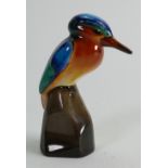 Kingfisher figure on a rock: with impressed marks to base, slight paint loss to tip of beak.(