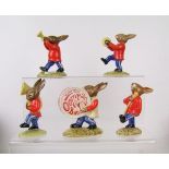 Royal Doulton Bunnykins Figures from the Oompah Band Figures in a red colourway comprising