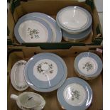 Royal Doulton Rose Elegance dinnerware items: lidded tureens, large and small oval platter, gravy