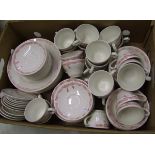 Churchill Vanity Fayre tea and dinner ware: 24 cups, 32 saucers, 18 bowls, 10 side plates and 10