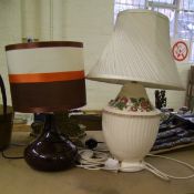 Two decorative table lamps: with shades