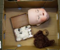 early 20th Century porcelain dolls head: marked Am Koppelsdon Germany 996 A 12 m together with