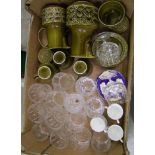 Beswick coffee ware items: lead crystal glasses and unfinished Mintons coffee cups and saucers (1