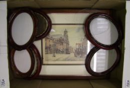 A local interest signed print by Anthony Forster: of Ironmarket Newcastle, together with a group
