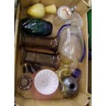 A mixed collection of items to include: Art glass, deco glass vases, beer stein etc