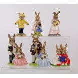 Royal Doulton bunnykins Rainy Day DB147: (boxed), Father mother & Victoria DB68, Mother & Baby