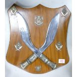 mounted burmese kukuri knifes: mounted with associated badges