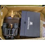 Cased CBC 10X50 field binoculars: together with cased Japanese Linguaophune set