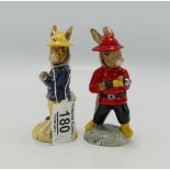 Royal Doulton Bunnykins figure The Fireman DB183: USA limited edition colourway together with