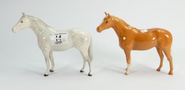 Two Beswick small thoroughbred stallions: 1992.