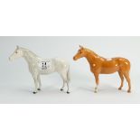 Two Beswick small thoroughbred stallions: 1992.