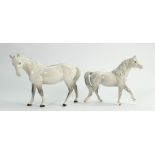 Beswick grey mare facing left: together with Royal Doulton welsh mountain pony (2)