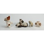 A collection ceramic animals to include: Cats Dogs and Rabbits(4)