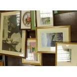 A collection of seven framed prints(7):