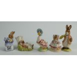 Royal Albert Beatrix Potter figures:Cottontail, Jemima Puddleduck,