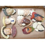 A collection of Bossons Plaster Wall Plaques to include: Henry VIII, Miner, Chief, Tecumseh,