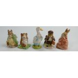 John Beswick Beatrix Potter figures to include: Samuel Whiskers, Timmy Willie, Mr Drake Puddleduck,