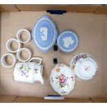 A mixed collection of items to include: Royal Crown Derby floral decorated items,