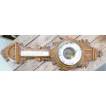 Nicolson Optican Edinburgh Carved Oak Barometer: