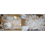 A mixed collection of items to include: glass ware wine glasses,