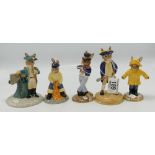 Royal Doulton Bunnykins Figures to include: Liberty Bell DB251, Captain Cook DB251,