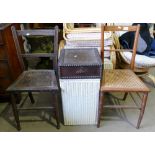 Mixed collection of items to include: Rush Seated chairs,