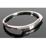 Silver bangle set with cubic zirconia stones, 18.