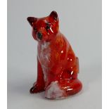 Anita Harris sitting fox figure: Gold signed to base