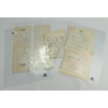 A collection of vintage documents: including Inland Revenue Licences: dog licences and Military