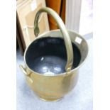 Large Brass Coal Scuttle: