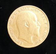1903 gold half sovereign: Edward VII and St George and the dragon.