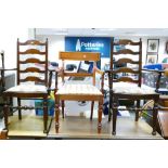 Oak Drinks Trolley: 2 Ladder back chairs & similar item(4)