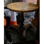 Rosewood occasional table: 50cm high, 45.5cm across.