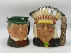 Royal Doulton Large Character Jugs: North American Indian D6611 & Mr Pickwick