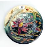 Moorcroft Hartgring plate: Signed by Emma Bosson and dated 19/11/05. Diameter 25cm.
