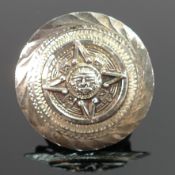Silver ornate round pendant/brooch, 11.