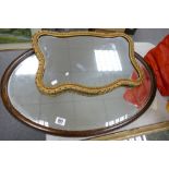Oak Oval Wall Mirror: together with similar gilt effect item(2)