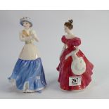 Royal Doulton lady figures: Winsome HN2220 & Hannah HN4407(2)