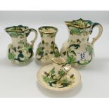 A collection of Masons Chartreuse Pattern items to include Vase,