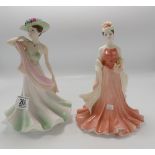 Coalport Lady figures Summer Days & Ladies of Fashion Ruby(2):