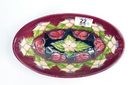 Moorcroft Morello cherry oval dish: Moorcroft collector club piece dated 1995.