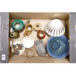 A collection of studio pottery to include: vases, ornaments,