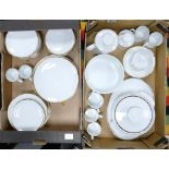 A large collection of German white with gold rim dinner ware: to include dinner plates, tureen,