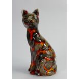 Anita Harris sitting hot coals cat: Gold signed to base,