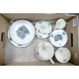 Wedgwood Rex Whistler pattern tea ware: 11 pieces - some depicting Clovelly.