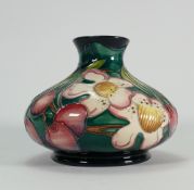 Moorcroft Accolade squat vase: Moorcroft three star collector club piece dated 16/2/04.