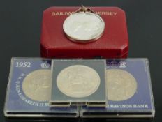 A small collection of commemorative coins: including Bailwick of Jersey 25 pence Silver Jubilee